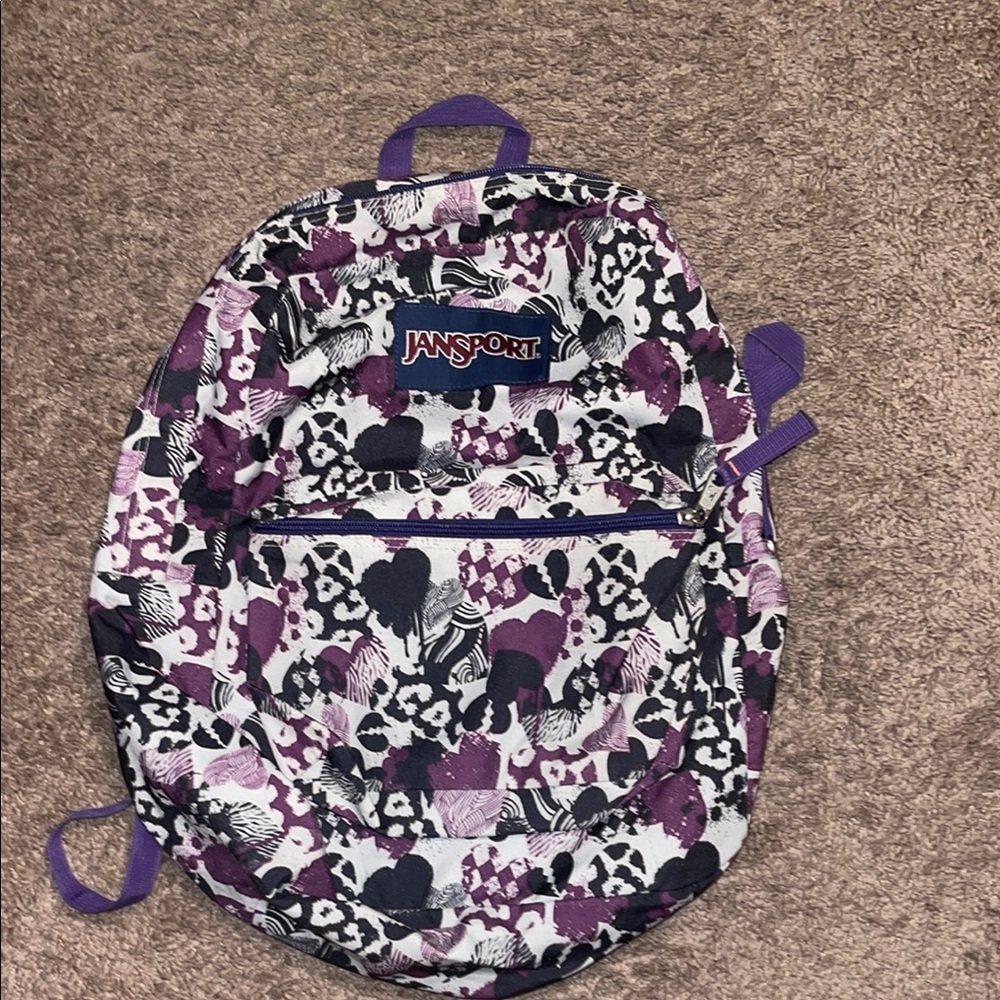Jansport Abstract Purple and Black Backpack